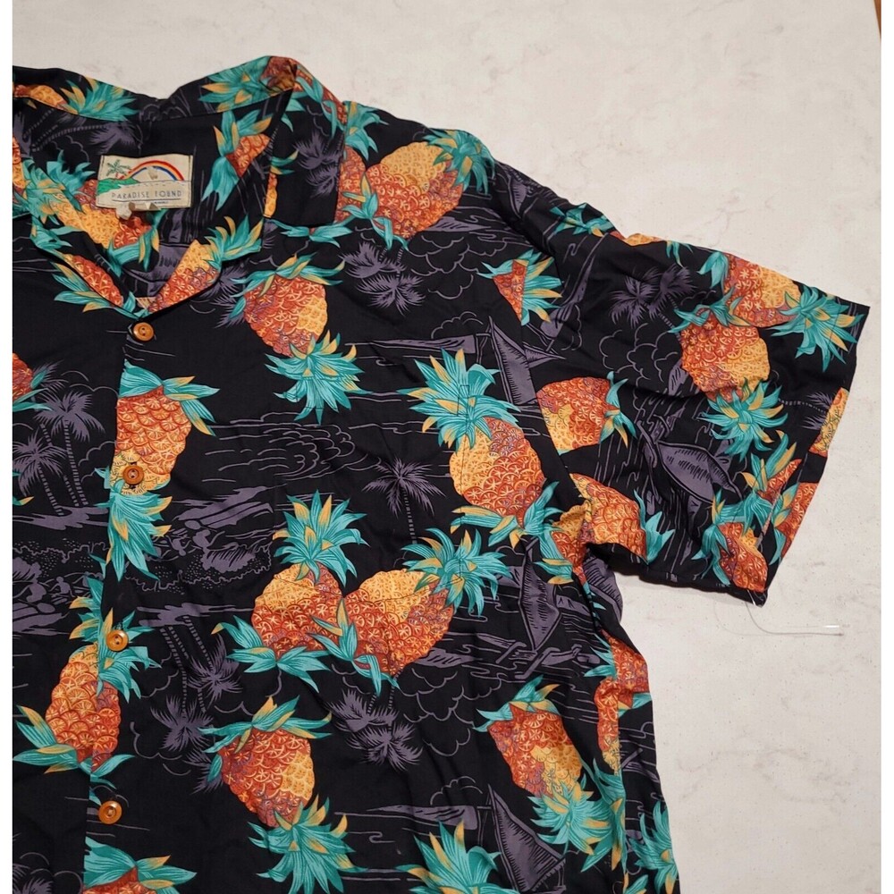 VTG Paradise Found Honolulu Made in Hawaii USA Rare Tropical Pineapple XL Rayon